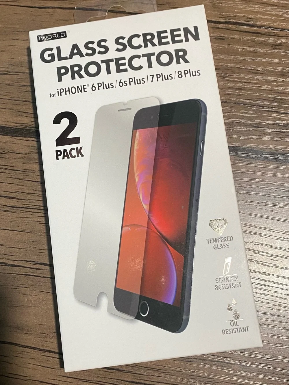 Glass Screen Protector for iPhone 6/6s Plus /7 Plus /8 Plus - Clear (2 Pack)